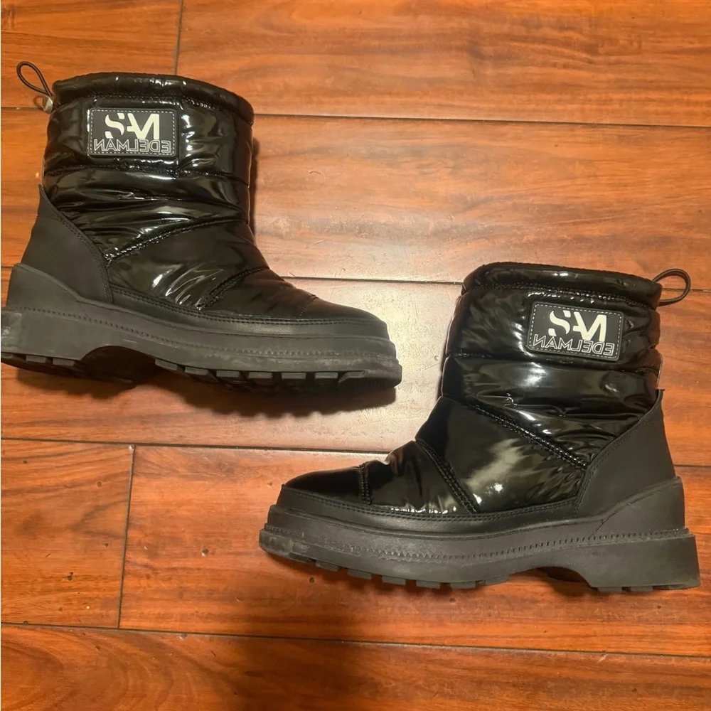 Sam‎ Edelman Black Quilted Puffer Ankle Booties